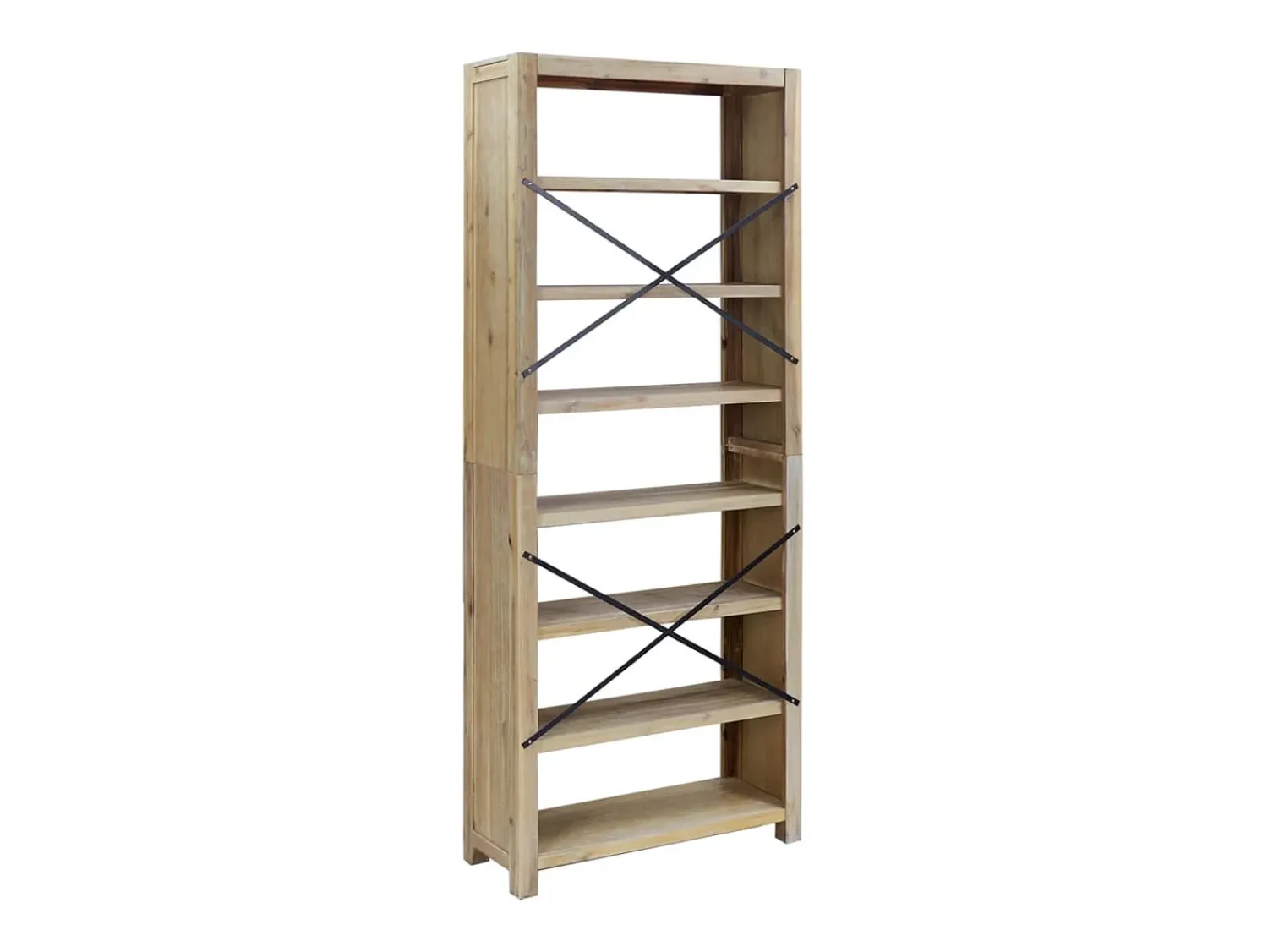 Vitrina|vidaxl Estante com 7 prateleiras 80x30x200 cm madeira de acácia maciça Castanho