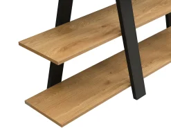 New Vente-unique Estante com 5 prateleiras - Natural e Preto - TUZLA Preto / Natural claro