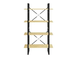 Vitrina*vidaxl Estante com 4 prateleiras 80x30x140 cm pinho maciço Castanho