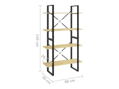 Vitrina*vidaxl Estante com 4 prateleiras 80x30x140 cm pinho maciço Castanho