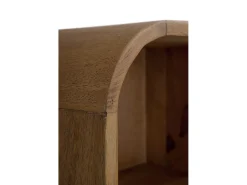 Biblioteca| Estante com contornos curvos em madeira maciça de manga com 2 portas Natural escuro