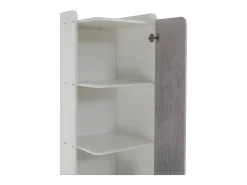 ModernLuxe Estante com gavetas e expositor - em MDF - Branco e Cinza Claro^ Biblioteca