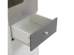 ModernLuxe Estante com gavetas e expositor - em MDF - Branco e Cinza Claro^ Biblioteca