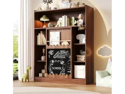New Merax Estante com prancheta - 120 x 38,5 x 151,5 - com portas de correr - MDF - natural Natural claro