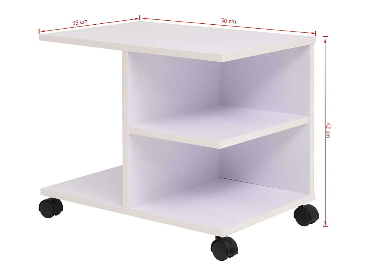 vidaxl Estante com rodas 50x35x42 cm^ Vitrina