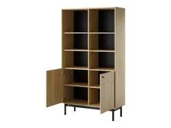 Biblioteca| Estante: Cor Carvalho Linea, pés pretos, 103,5 x 184,6 x 39 cm Castanho