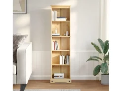 Biblioteca* Estante Corona 46x20x170 cm madeira de pinho maciça PT726502 Castanho
