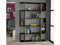 Prateleira|Dmora Estante Daba, Estante de escritório, Estante de livros, Biblioteca, 110x26h161 cm, Antracite e Bege Preto