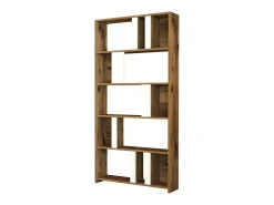 Prateleira|Dmora Estante Dbellusc, Estante de escritório, Porta-livros móvel, Biblioteca, 90x20h180 cm, Noz e Branco Castanho