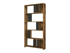 Prateleira*Dmora Estante Dbellusc, Estante de escritório, Porta-livros, Biblioteca, 90x20h180 cm, Nogueira e Antracite Cinza antracite / Castanho
