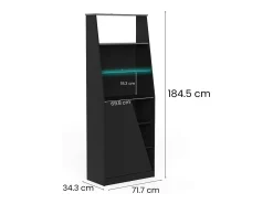 Online Dmora Estante Dbenite, Estante para jogos, Estante, Biblioteca, 72x34 h185 cm, Preto
