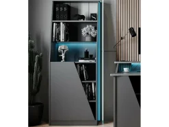 Online Dmora Estante Dbenite, Estante para jogos, Estante, Biblioteca, 72x34 h185 cm, Preto
