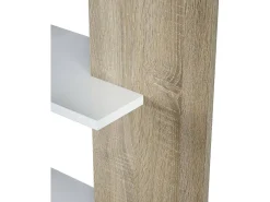 Biblioteca*Dmora Estante Dblanc, Estante dupla face com 5 prateleiras, Prateleira divisória para escritório ou quarto, 90x25h180 cm, e Carvalho Branco