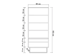 Discount Dmora Estante Dbozhana, Estante de escritório, Porta-livros móvel, Biblioteca, 80x36h182 cm, Noz e Preto Castanho
