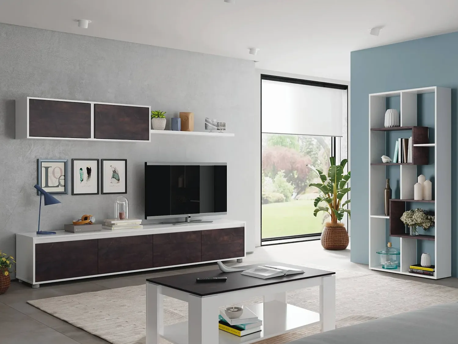 Prateleira|Dmora Estante Ddemira, Estante multiposições com 8 compartimentos, Estante de escritório, Prateleira divisória, 80x25h180 cm, e Ã"xido Branco