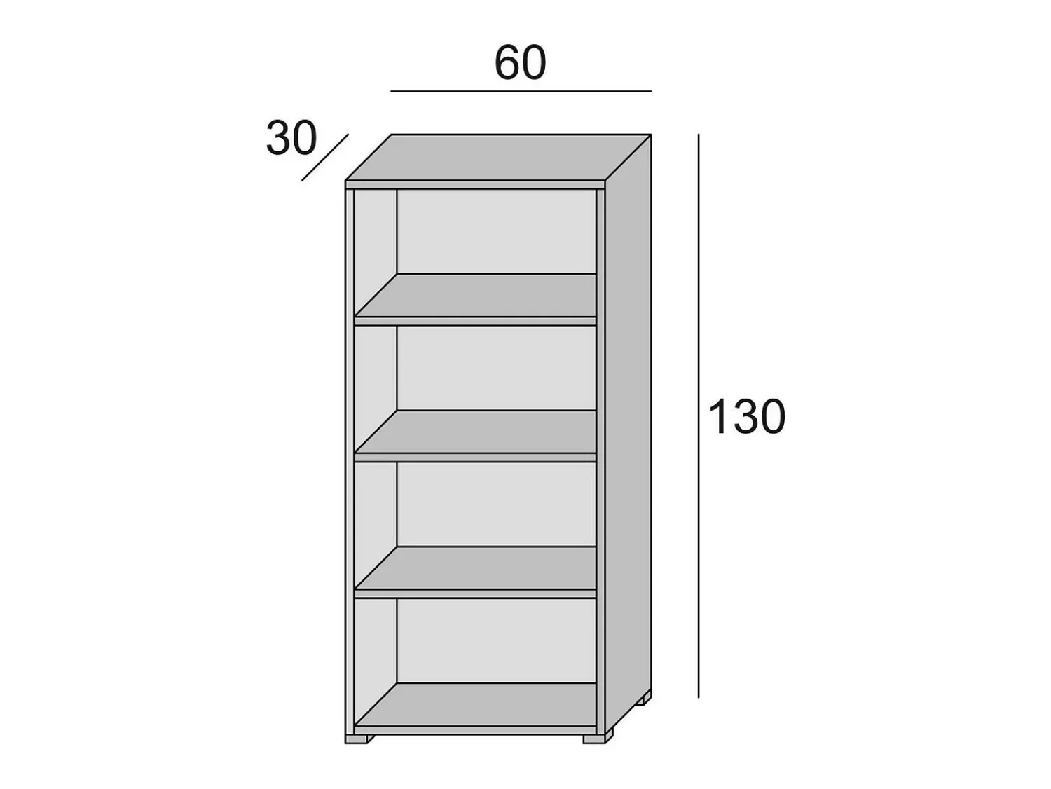 Biblioteca|Dmora Estante Ddjuri, Biblioteca com 3 prateleiras ajustáveis, Estante para livros, Armário de parede com prateleiras, 100% Fabricado na Itália, 60x30h130 cm, Branco