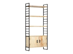 Vitrina|vidaxl Estante de 4 andares 80x30x180 cm madeira de mangueira maciça Castanho