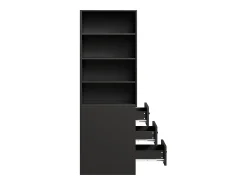 Biblioteca*ModernLuxe Estante de 180 cm de altura - con 3 gavetas laterais - Prateleiras ajustáveis - Reversível esquerdo/direito - Preto