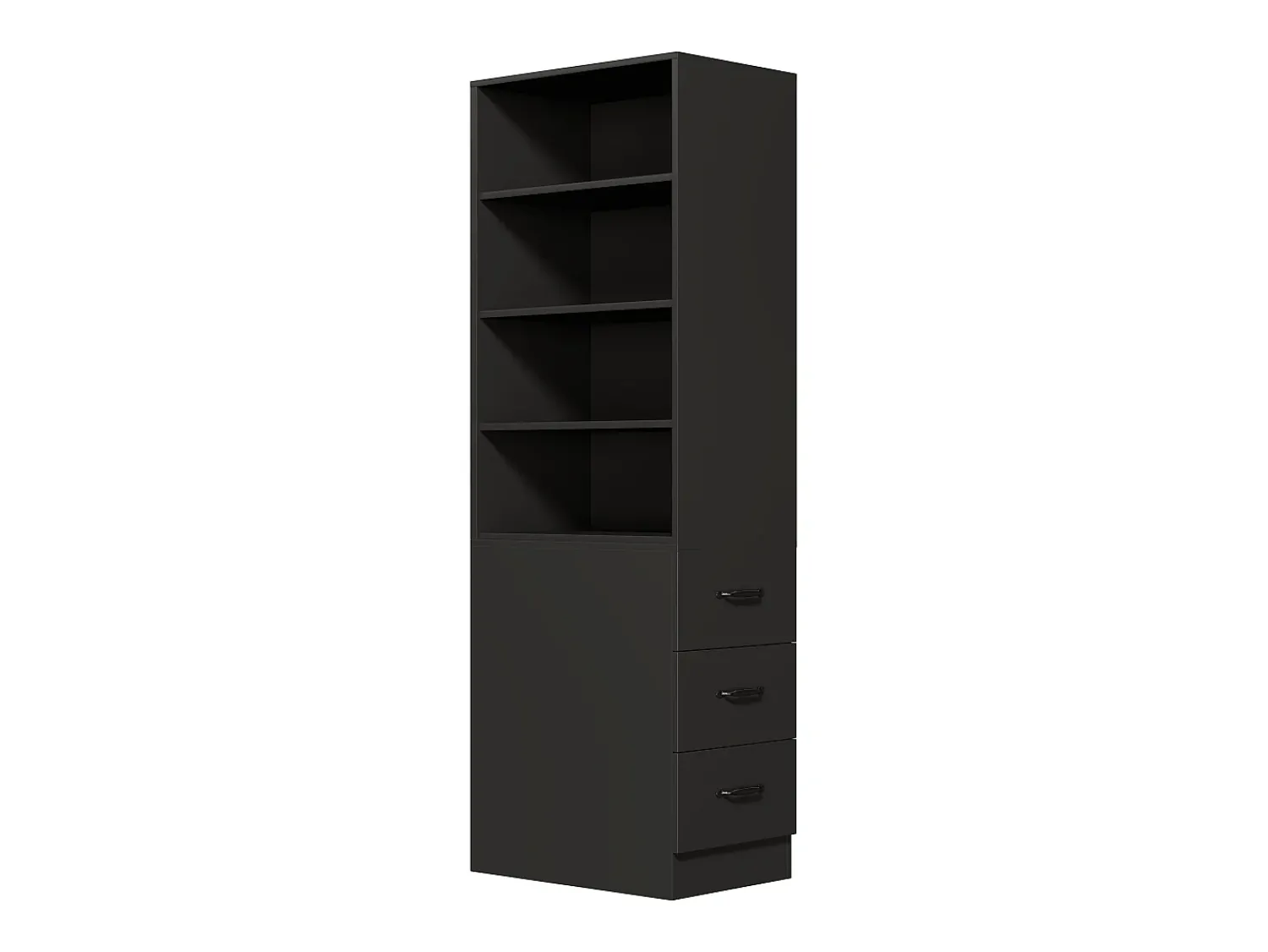Biblioteca*ModernLuxe Estante de 180 cm de altura - con 3 gavetas laterais - Prateleiras ajustáveis - Reversível esquerdo/direito - Preto