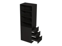 Biblioteca*ModernLuxe Estante de 180 cm de altura - con 3 gavetas laterais - Prateleiras ajustáveis - Reversível esquerdo/direito - Preto
