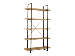 Meublorama Estante de 5 Níveis estilo industrial em madeira e metal da coleção SHELVES.^ Prateleira