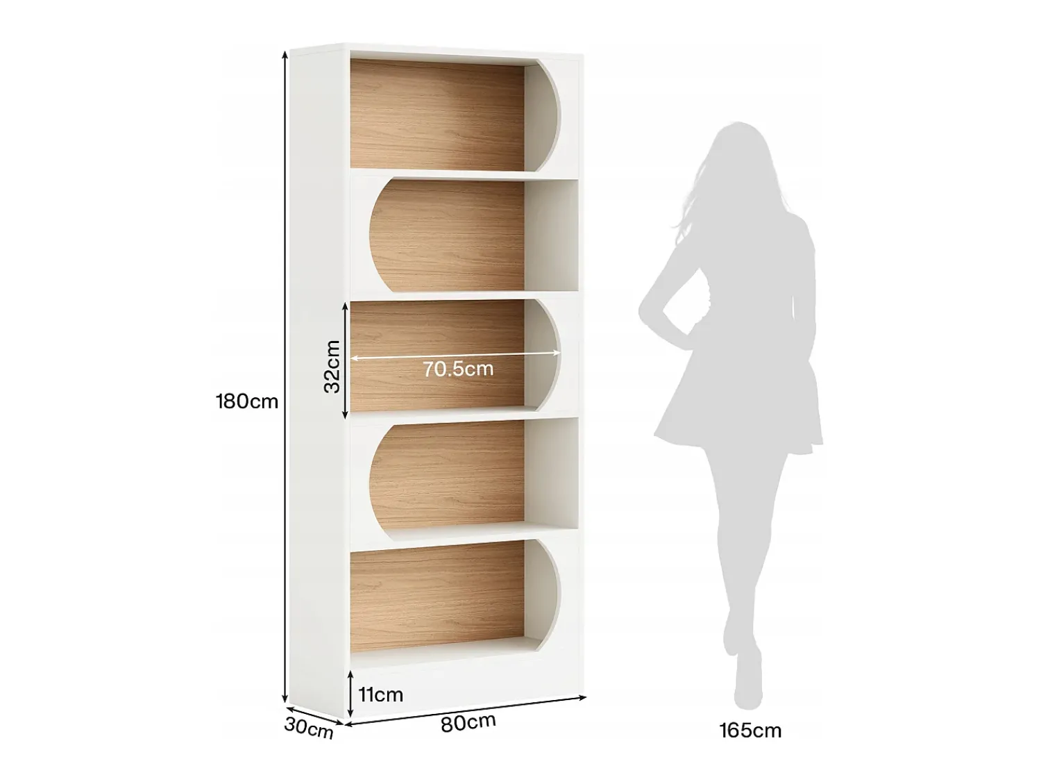 Best Tribesigns Estante de 5 níveis , prateleiras de armazenamento de 180 cm, estante grande de cubo aberto, prateleiras de exposição de madeira para quarto, sala de estar, escritório, e nogueira Branco