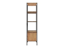 Prateleira| Estante de 5 prat. c/ armário 80x40x163cm aço/derivados madeira PT502256 Castanho
