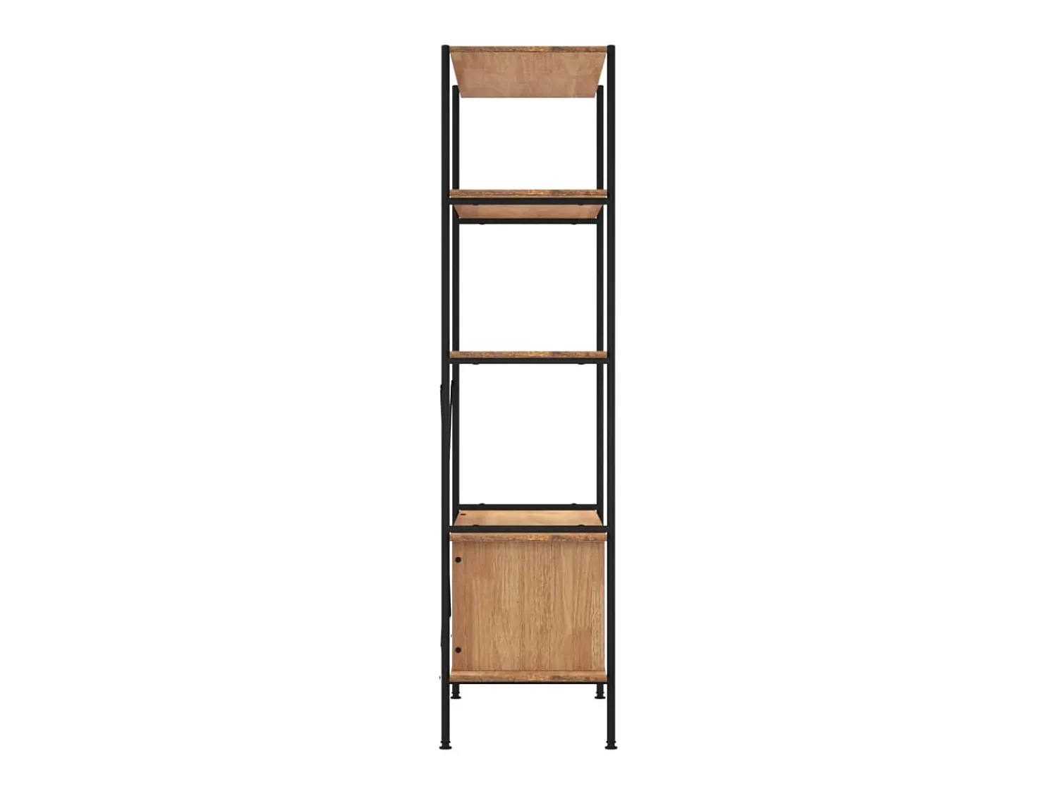 Prateleira| Estante de 5 prat. c/ armário 80x40x163cm aço/derivados madeira PT502256 Castanho