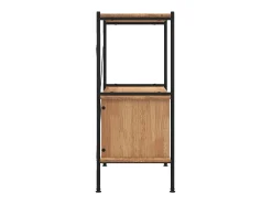 Prateleira| Estante de 3 prat. c/ armário 80x40x92cm aço/derivados madeira PT477938 Castanho