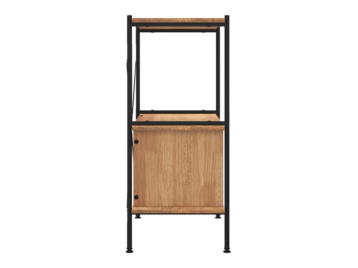 Prateleira| Estante de 3 prat. c/ armário 80x40x92cm aço/derivados madeira PT477938 Castanho