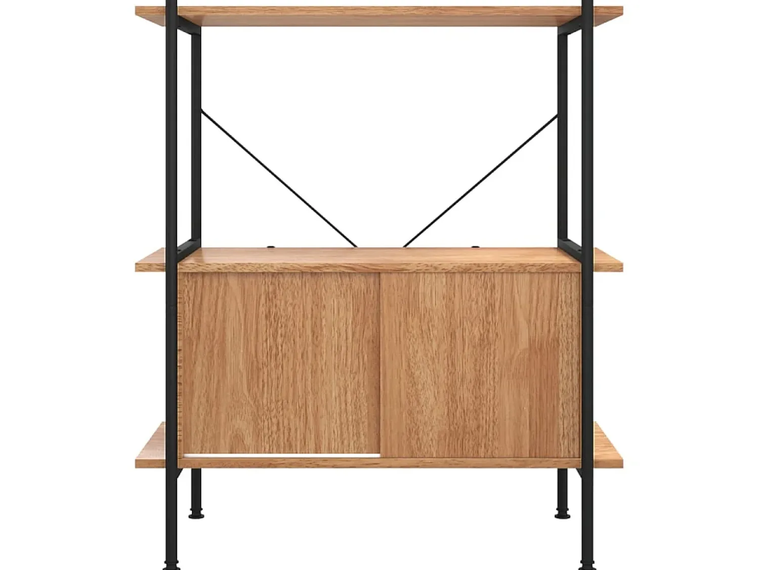 Prateleira| Estante de 3 prat. c/ armário 80x40x92cm aço/derivados madeira PT477938 Castanho