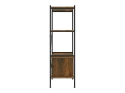 Outlet Estante de 4 prat. c/ armário 80x40x130cm aço/derivados madeira PT841261 Castanho