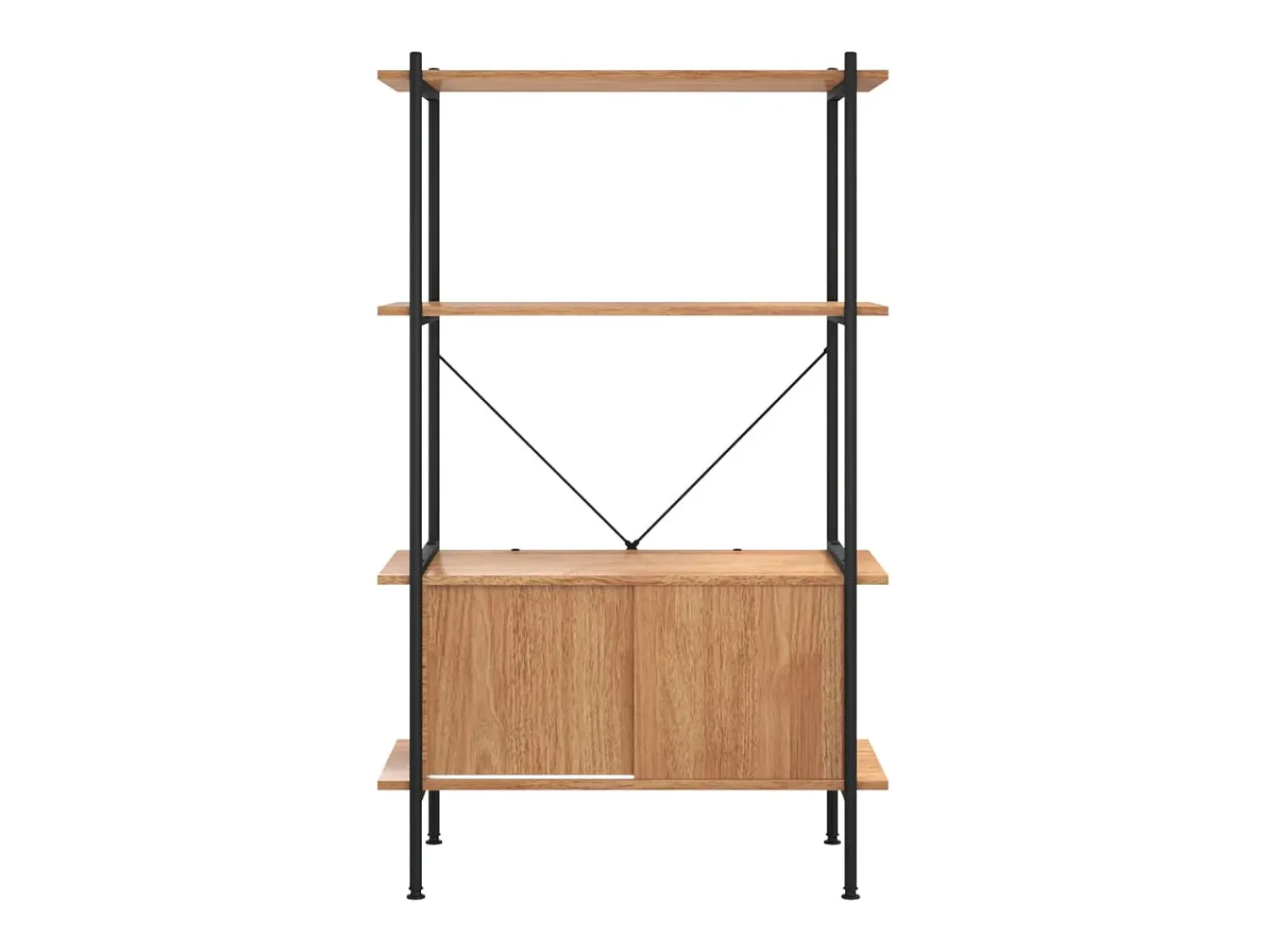 Prateleira|vidaxl Estante de 4 prat. c/ armário 80x40x130cm aço/derivados madeira Castanho