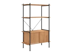 Prateleira|vidaxl Estante de 4 prat. c/ armário 80x40x130cm aço/derivados madeira Castanho