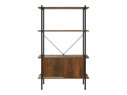 Prateleira*vidaxl Estante de 4 prat. c/ armário 80x40x130cm aço/derivados madeira Castanho