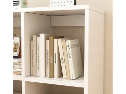 Prateleira| ESTANTE DE 6 PRATELEIRAS PARA LIVROS BRANCA ARMÁRIO ABERTO MODERNO LOFT 100x67x30 cm Branco