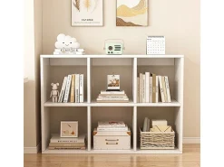 Prateleira| ESTANTE DE 6 PRATELEIRAS PARA LIVROS BRANCA ARMÁRIO ABERTO MODERNO LOFT 100x67x30 cm Branco
