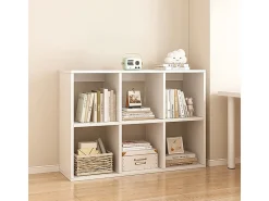Prateleira| ESTANTE DE 6 PRATELEIRAS PARA LIVROS BRANCA ARMÁRIO ABERTO MODERNO LOFT 100x67x30 cm Branco