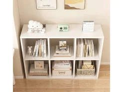 Prateleira| ESTANTE DE 6 PRATELEIRAS PARA LIVROS BRANCA ARMÁRIO ABERTO MODERNO LOFT 100x67x30 cm Branco