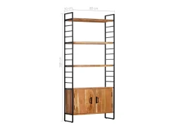 Discount vidaxl Estante de 4 prateleiras 80x30x180 cm madeira acácia maciça Castanho