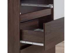Biblioteca*Akord Estante de Armazenamento Venge R60 com 3 Gavetas e 2 Portas - 60x180x35cm Natural escuro