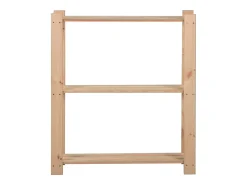 Mobikasa Estante de armazenamento de 3 níveis 80 x 28,5 x 90 cm madeira maciça de pinho 02_0000656^ Prateleira