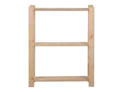 Helloshop26 Estante de armazenamento de 3 níveis 60 x 28,5 x 90 cm madeira maciça de pinho 02_0000653^ Prateleira