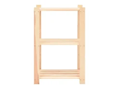 Helloshop26 Estante de armazenamento de 3 níveis 60 x 38 x 90 cm pinho maciço 150 kg bege 02_0000655^ Prateleira