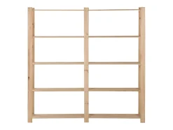 Discount Mobikasa Estante de armazenamento de 5 níveis 170 x 28,5 x 170 cm madeira maciça de pinho 02_0000659 Natural claro