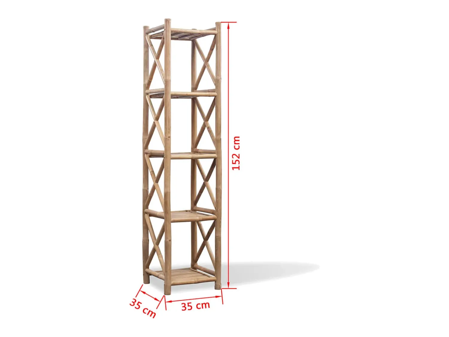 Prateleira|vidaxl Estante de bambu quadrada com 5 prateleiras Natural claro