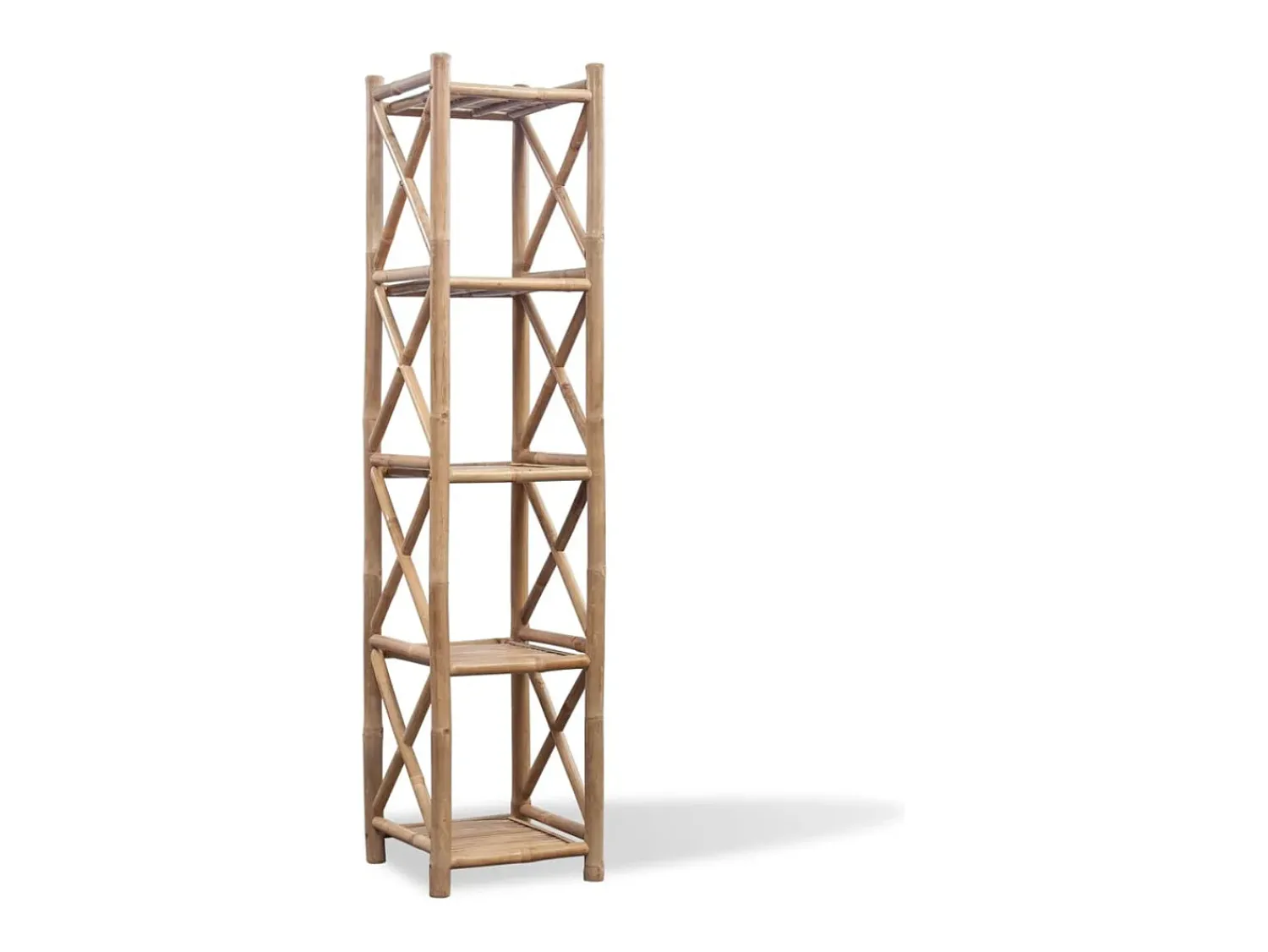 Prateleira|vidaxl Estante de bambu quadrada com 5 prateleiras Natural claro
