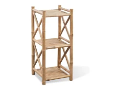 Sale vidaxl Estante de bambu quadrada com 3 prateleiras Natural claro