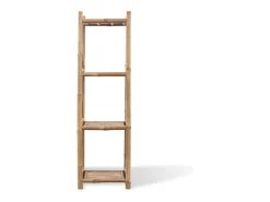 Prateleira|vidaxl Estante de bambu quadrada com 4 prateleiras Natural claro