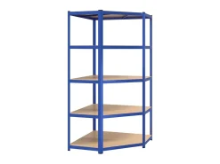 Prateleira* Estante de canto 5 prateleiras derivados de madeira e aço PT938001 Azul
